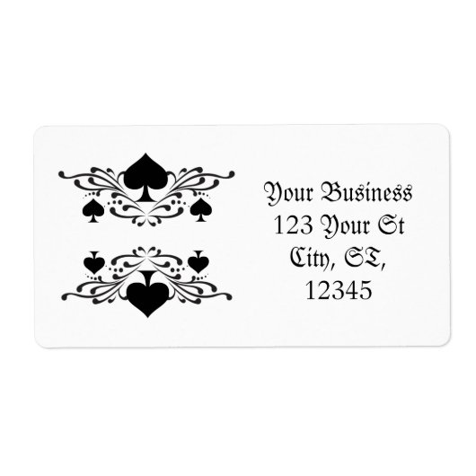 Tattoo-stijl Scroll Black Spades Thunder_Cove Etiket (Voorkant)