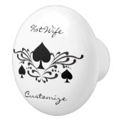 Tattoo-stijl Scroll Black Spades Thunder_Cove Keramische Knop (Rechts)