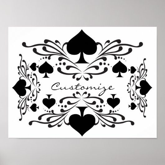 Tattoo-stijl Scroll Black Spades Thunder_Cove Poster (Voorkant)