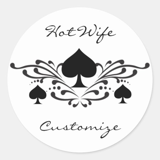 Tattoo-stijl Scroll Black Spades Thunder_Cove Ronde Sticker (Voorkant)