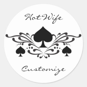 Tattoo-stijl Scroll Black Spades Thunder_Cove Ronde Sticker