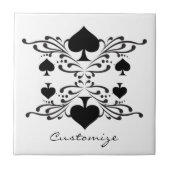 Tattoo-stijl Scroll Black Spades Thunder_Cove Tegeltje (Voorkant)