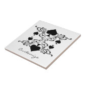 Tattoo-stijl Scroll Black Spades Thunder_Cove Tegeltje (Zijkant)