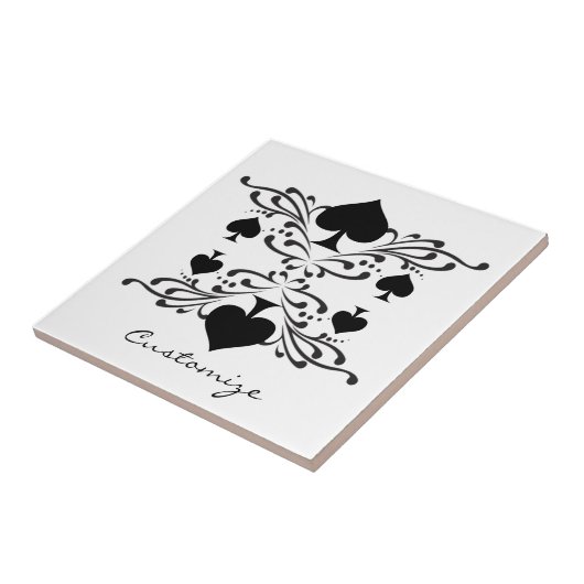 Tattoo-stijl Scroll Black Spades Thunder_Cove Tegeltje (Zijkant)