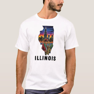 Tattoo stijl Skyline Jazz saxofoon T-shirt