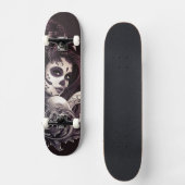 Tattoo Stijl Suiker Skull-meisje met vogel Persoonlijk Skateboard (Voorkant)