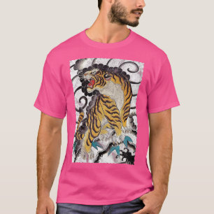Tattoo Stijl traditionele Japanse tijger T-shirt