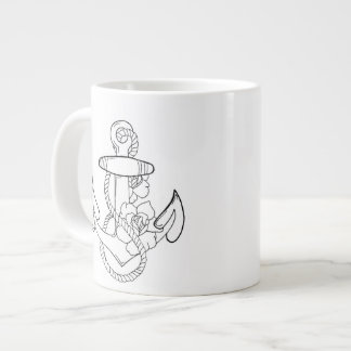 Tattoo stijlanker grote koffiekop