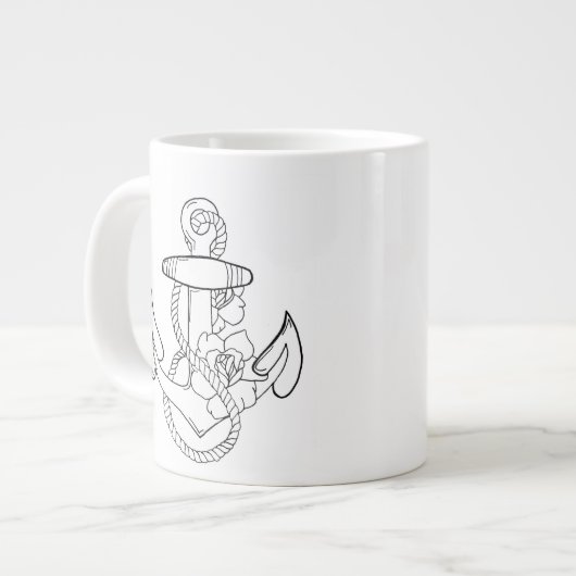 Tattoo stijlanker grote koffiekop (Links)