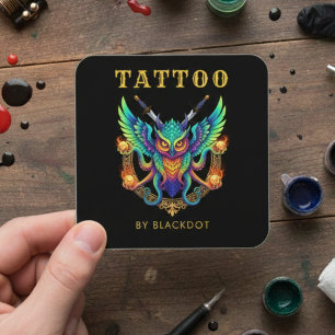 Tattoo Studio Boekings QR-code Trendy Tattoo Artie Vierkante Visitekaartje