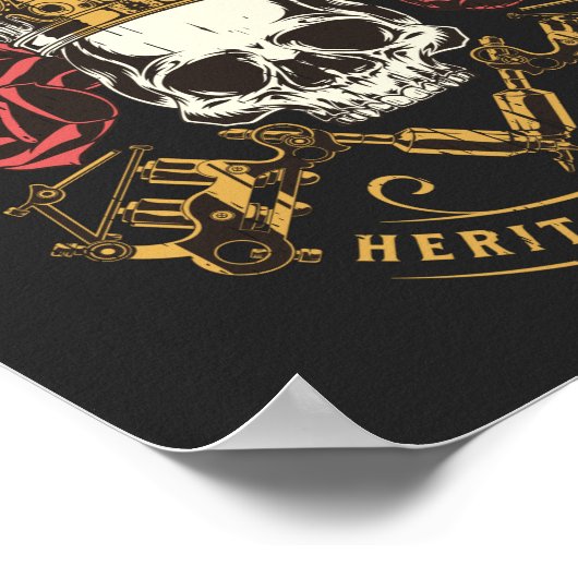 tattoo studio retro stijl noodlijdend T-Shi Poster (Hoek)