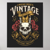 tattoo studio retro stijl noodlijdend T-Shi Poster (Voorkant)