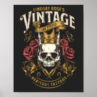 tattoo studio retro stijl noodlijdend T-Shi