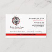 Tattoo Studio, Tattoo artiest - Koi Fish Logo Art Visitekaartje (Achterkant)