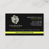 Tattoo Studio, Tattoo artiest - Neon Koi Fish Logo Visitekaartje (Achterkant)