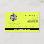 Tattoo Studio, Tattoo artiest - Neon Koi Fish Logo Visitekaartje (Achterkant)