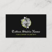 Tattoo Studio, Tattoo artiest - Neon Koi Fish Logo Visitekaartje (Voorkant)