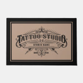 Tattoo Studio Typografie Lijst Aangepaste tekst Deurmat (Voorkant)