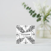 Tattoo Style Calligraphy Cool Typography Modern Vierkante Visitekaartje (Staand voorkant)