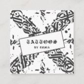 Tattoo Style Calligraphy Cool Typography Modern Vierkante Visitekaartje (Voorkant)