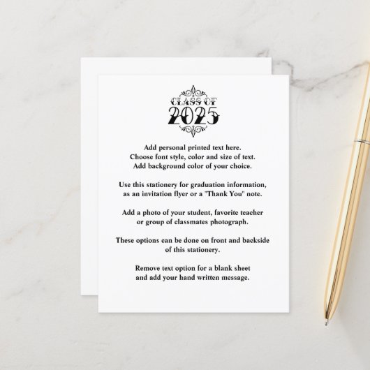 Tattoo Style Class of 2025 Afstuderen Aankondiging (Voorkant / Achterkant in situ)