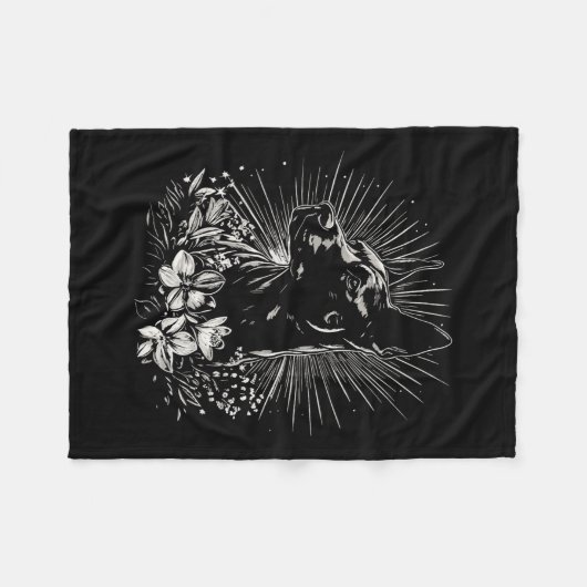 Tattoo Style Lover Belgian Malinois Retro Dog _1 Fleece Deken (Voorkant (Horizontaal))