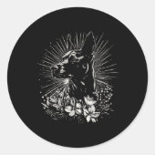 Tattoo Style Lover Belgian Malinois Retro Dog _1 Ronde Sticker (Voorkant)