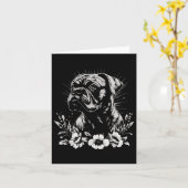 Tattoo Style Lover Boxer Retro Dog _1 Kaart (Gele Bloem)