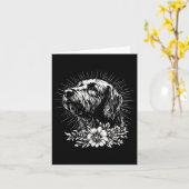 Tattoo Style Lover Briard Retro Dog _1 Kaart (Gele Bloem)