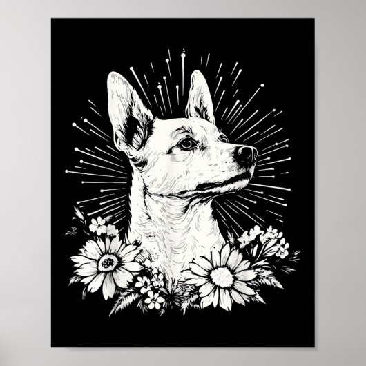 Tattoo Style Lover Canaan Retro Dog Poster (Voorkant)