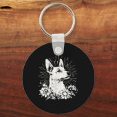 Tattoo Style Lover Canaan Retro Dog Sleutelhanger (Voorkant)