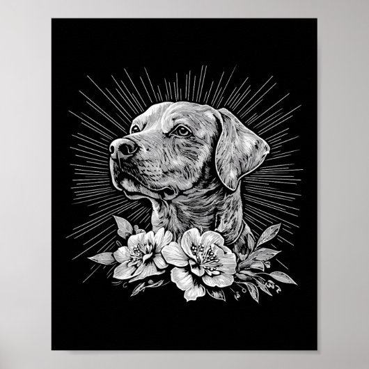Tattoo Style Lover Labrador Retriever Retro Dog Poster (Voorkant)