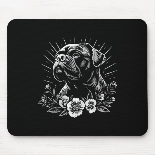 Tattoo Style Lover Mastiff Retro Dog Muismat (Voorkant)
