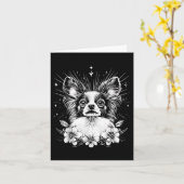 Tattoo Style Lover Papillon Retro Dog _1 Kaart (Gele Bloem)