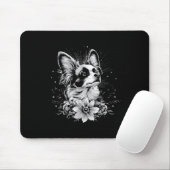 Tattoo Style Lover Papillon Retro Dog Muismat (Met muis)