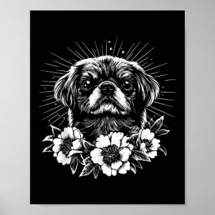 Tattoo Style Lover Pekingese Retro Dog Poster
