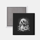 Tattoo Style Lover Poedel Retro Hond Magneet (Voorkant / Achterkant)