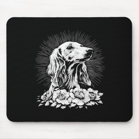 Tattoo Style Lover Saluki Retro Dog Muismat (Voorkant)