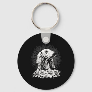 Tattoo Style Lover Saluki Retro Dog Sleutelhanger