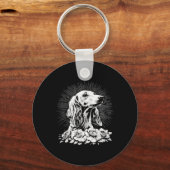 Tattoo Style Lover Saluki Retro Dog Sleutelhanger (Voorkant)
