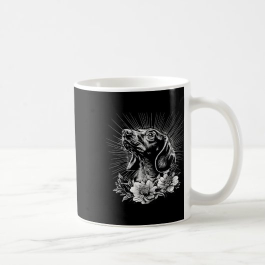 Tattoo Style Lover Teckel Retro Dog Koffiemok (Rechts)