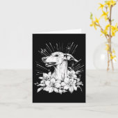 Tattoo Style Lover Whippet Retro Dog Kaart (Gele Bloem)