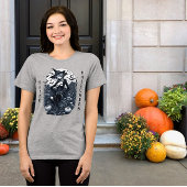 Tattoo Style Moonlit Witch Pumpkin Tri-Blend Shirt