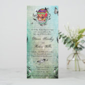 Tattoo Style Muerte Skull en Flourishes nodigen ui Kaart (Staand voorkant)