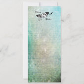 Tattoo Style Muerte Skull en Flourishes nodigen ui Kaart (Achterkant)