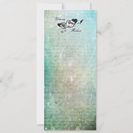 Tattoo Style Muerte Skull en Flourishes nodigen ui Kaart (Achterkant)