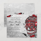 Tattoo Style Muerte Skull en Flourishes nodigen ui Kaart (Voorkant / Achterkant)