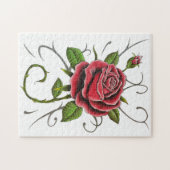 "Tattoo Style Red Rose" Puzzle Legpuzzel (Horizontaal)