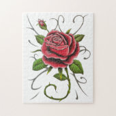 "Tattoo Style Red Rose" Puzzle Legpuzzel (Verticaal)