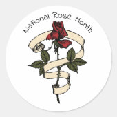 Tattoo Style Rose Ronde Sticker (Voorkant)